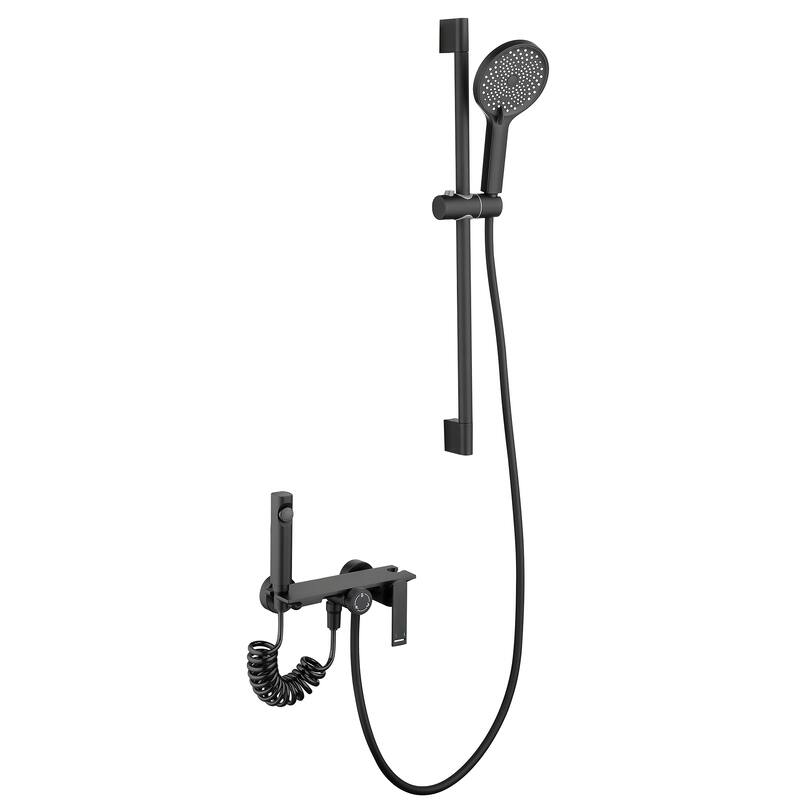 Shower Slide Bar System, 3-Function Handheld Shower Head with Spray Gun And Rough-In Valve