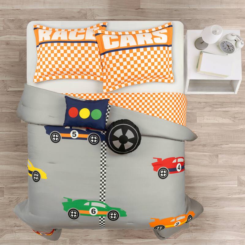 Lush Decor Racing Cars Reversible Oversized Comforter Set