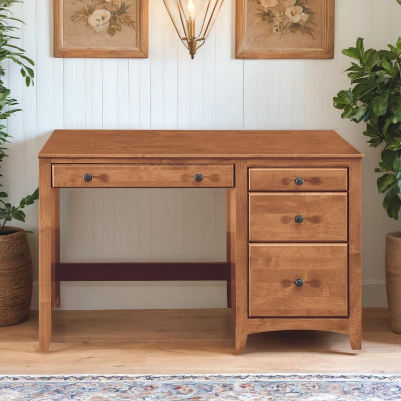 Arch+Haven Solid Wood 4 Drawer Desk
