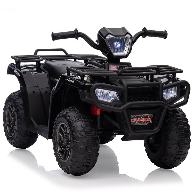 12V Kids Ride on ATV, Battery-Operated Car, Dual Speed Adjustment 1.5-2.2mph for Toddlers - Black