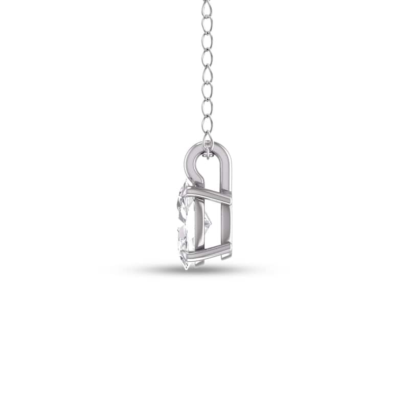 Marquee Lab Grown 1/2 Carat Oval Solitaire Diamond Pendant in 14K White Gold