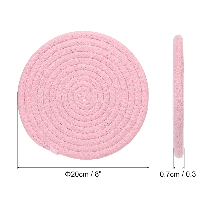 5Pcs Trivets for Hot Dishes 8 Inch Trivet Mat for Hot Pots and Pans - Pink