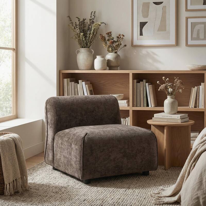 Christopher Knight Home - Marcella Modern Plush Upholstered Accent Chair with Curved Padded Back and Non-slip Feet