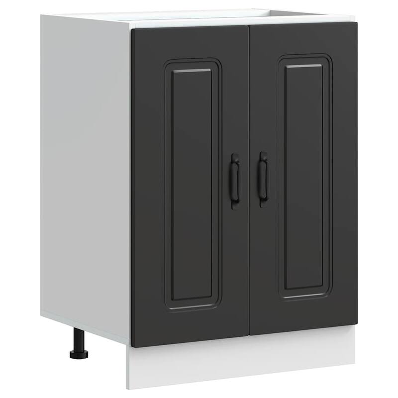 vidaXL Sink Base Cabinet Black Engineered Wood Medium Adjustable Feet - 18.1 x 23.6 x 32.1