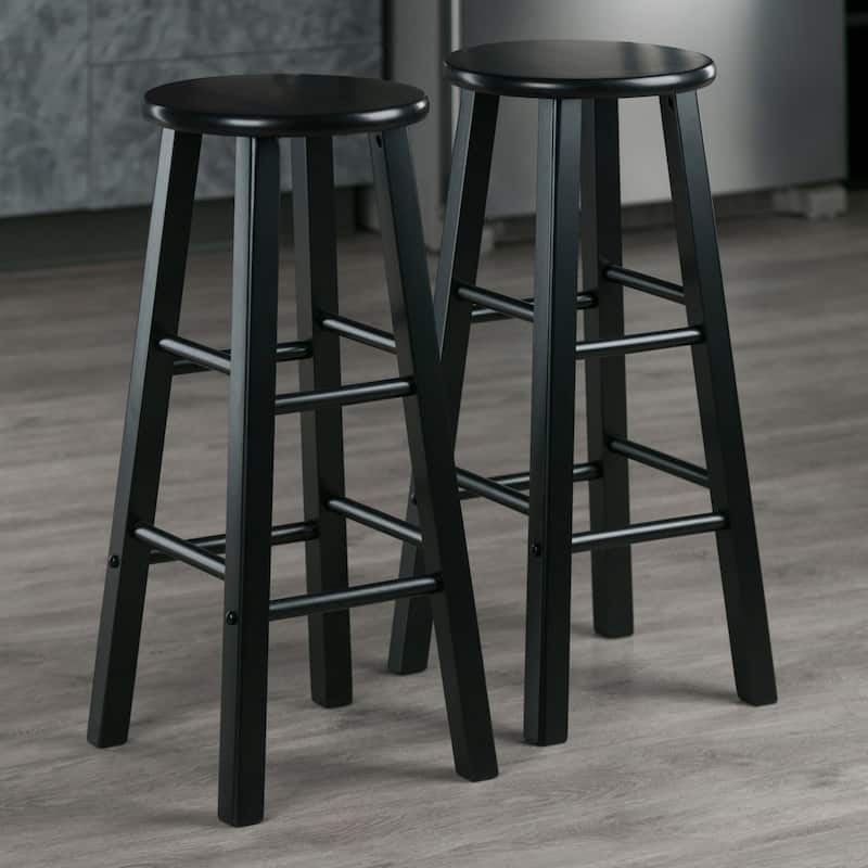 Element 2-Pc Bar Stool Set - 13.58 x 13.58 x 28.98 inches - Black