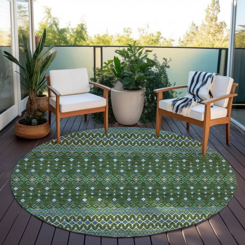 Machine Washable Indoor/ Outdoor Chantille Boho Morrocan Rug