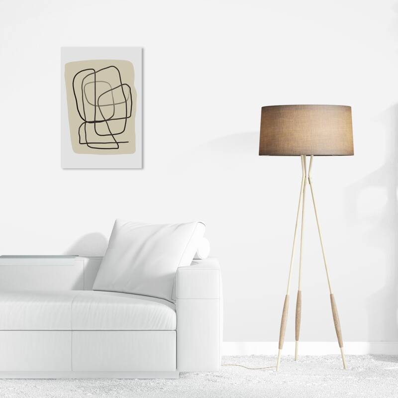 Wynwood Studio Canvas Abstract Abstract Theory Black and Tan Modern & Contemporary Wall Art Canvas Print - 24 x 16