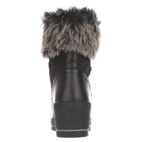 Shop Guess Leland Lace Up Wedge Winter Boots Black Overstock