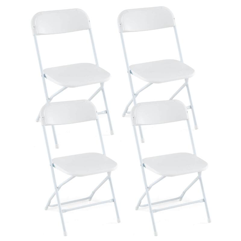 Costway 4/8/12/16/20 Pack Metal Folding Chairs with Plastic Seat &