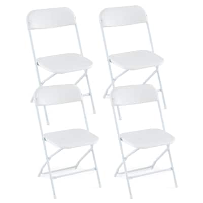 Costway 4/8/12/16/20 Pack Metal Folding Chairs with Plastic Seat &