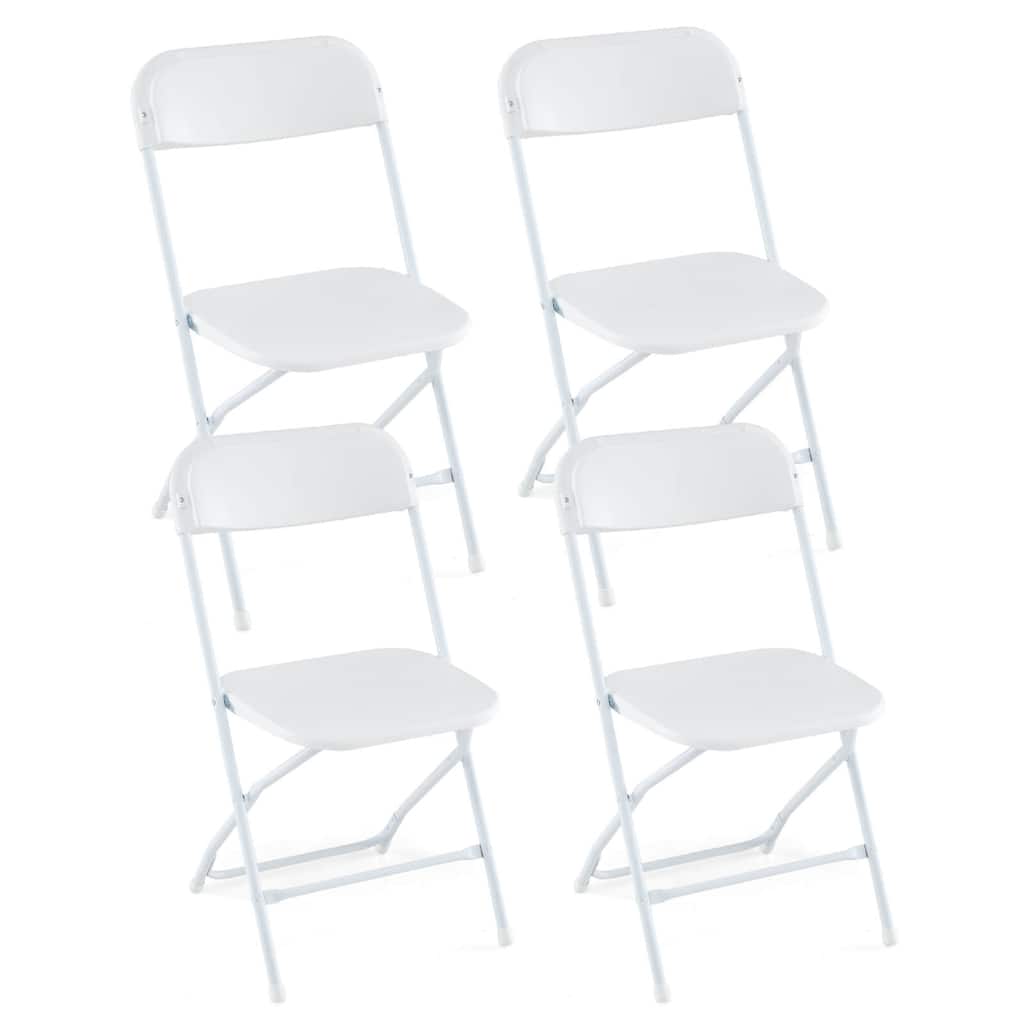 Costway 4/8/12/16/20 Pack Metal Folding Chairs with Plastic Seat &