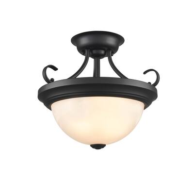 Millennium Lighting Metal 2 Light Semi-Flush Ceiling Mount in Multiple Finishes - N/A