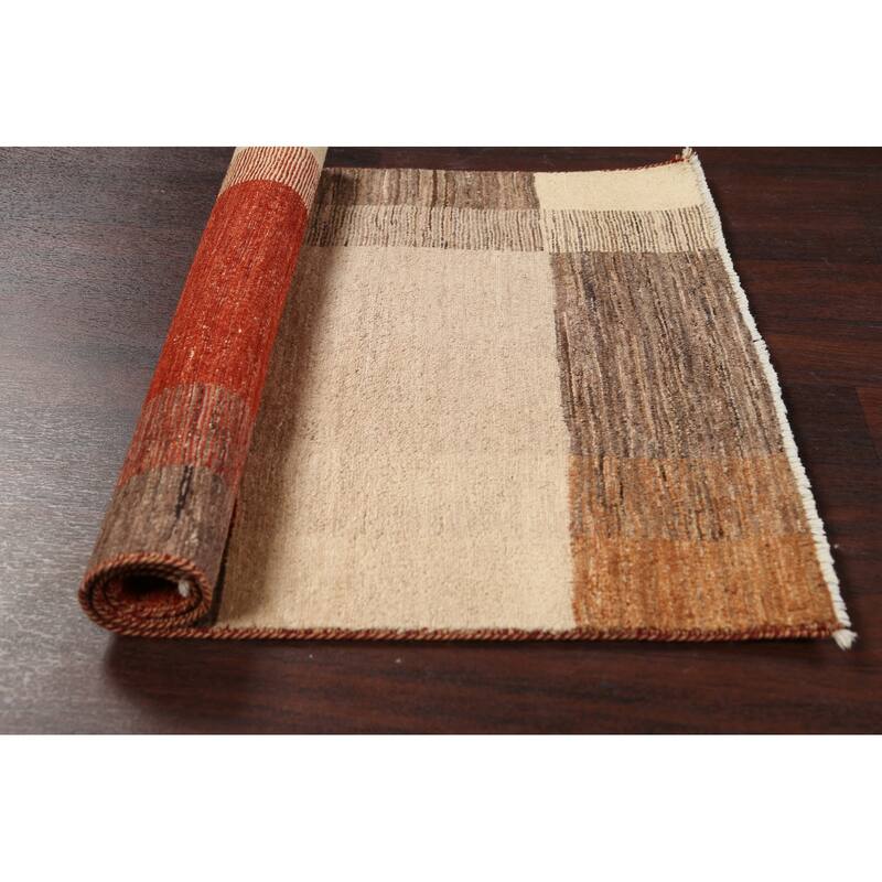Modern Gabbeh Kashkoli Oriental Area Rug Wool Handmade Foyer Carpet - 2'7" x 3'8"