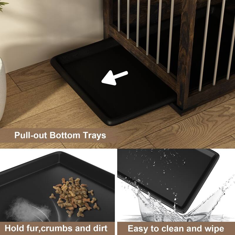 Multi-functional Pet Crate with Secure Locks - Versatile Color Console