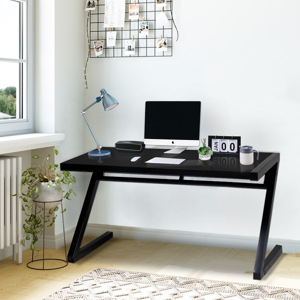 Professional Z-Leg Tempered Glass Gaming and Study Desk with Professional Z-Leg Tempered Glass Gaming and Study Desk with