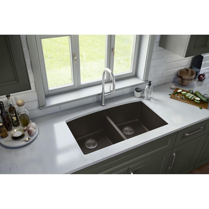 Karran Undermount Quartz Double Bowl Kitchen Sink