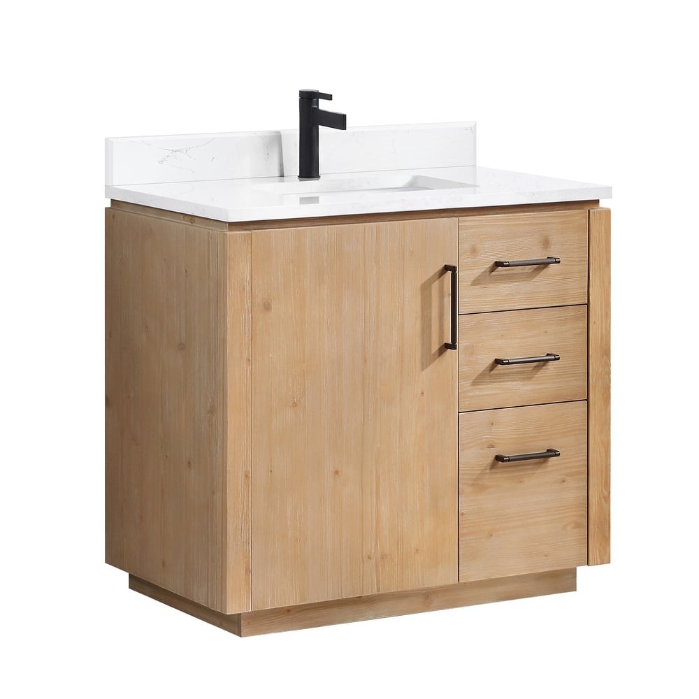 San Single Bath Vanity with Composite Stone Top without Mirror