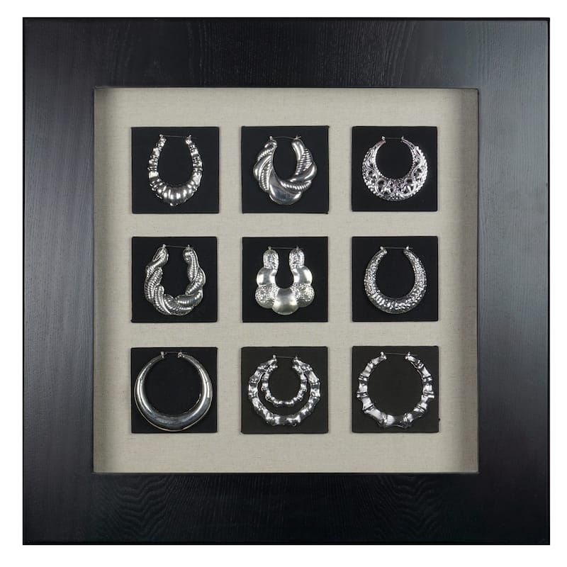 HUJI Ethnic Earring Collection Shadow Box Wall Décor