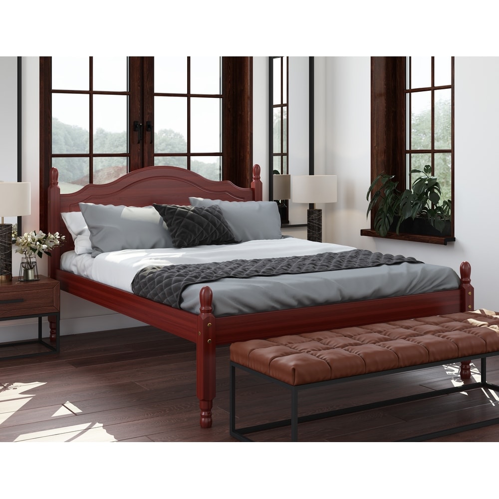 Red wood bed hot sale frame