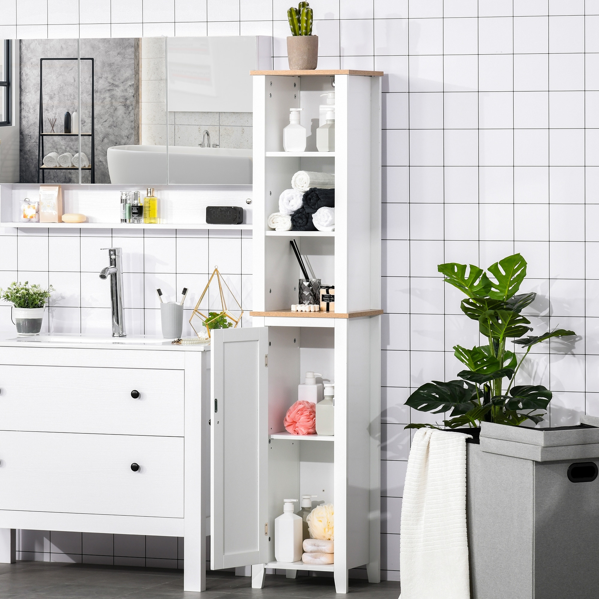 https://ak1.ostkcdn.com/images/products/is/images/direct/d1538d9c05d0866c6dd26f7b41300b22f1e11b99/Kleankin-Bathroom-Storage-Cabinet-with-3-Tier-Adjustable-Shelf-Storage-Linen-Tower-Enclosed-Cabinet%2C-White.jpg