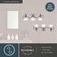 preview thumbnail 4 of 6, Bella 3-Light 28.25 in. W Brushed Nickel Bathroom Vanity Lighting Fixture, White Alabaster Scalloped Glass Shade, Dimmable Wall