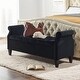 preview thumbnail 3 of 112, Copper Grove Performance Fabric Amalfi Tufted Storage Bench with Rolled Arms Black - Velvet