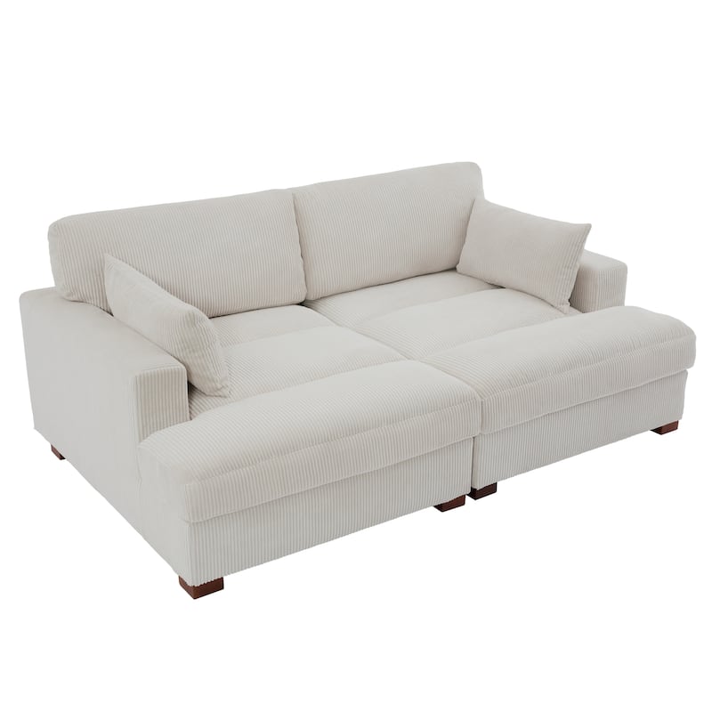 Navaeh Corduroy Modular Sectional Sofa Large Couch Sleeper Chaise