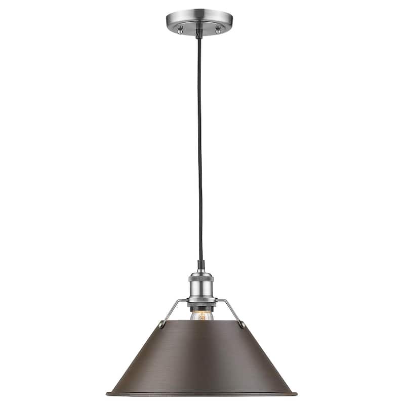 Golden Lighting Orwell Single Light 14" Wide Pendant in Pewter with