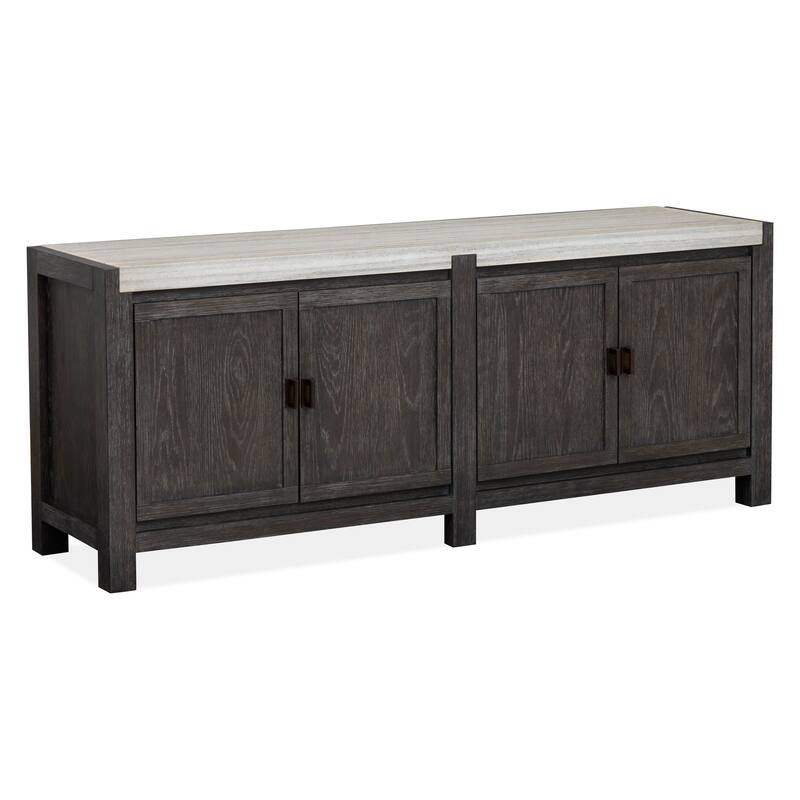 Magnussen Home Plum Creek Ravenwood Black Door Console - 70''W x 18''D x 28''H - Wood Finish - Ravenwood Black