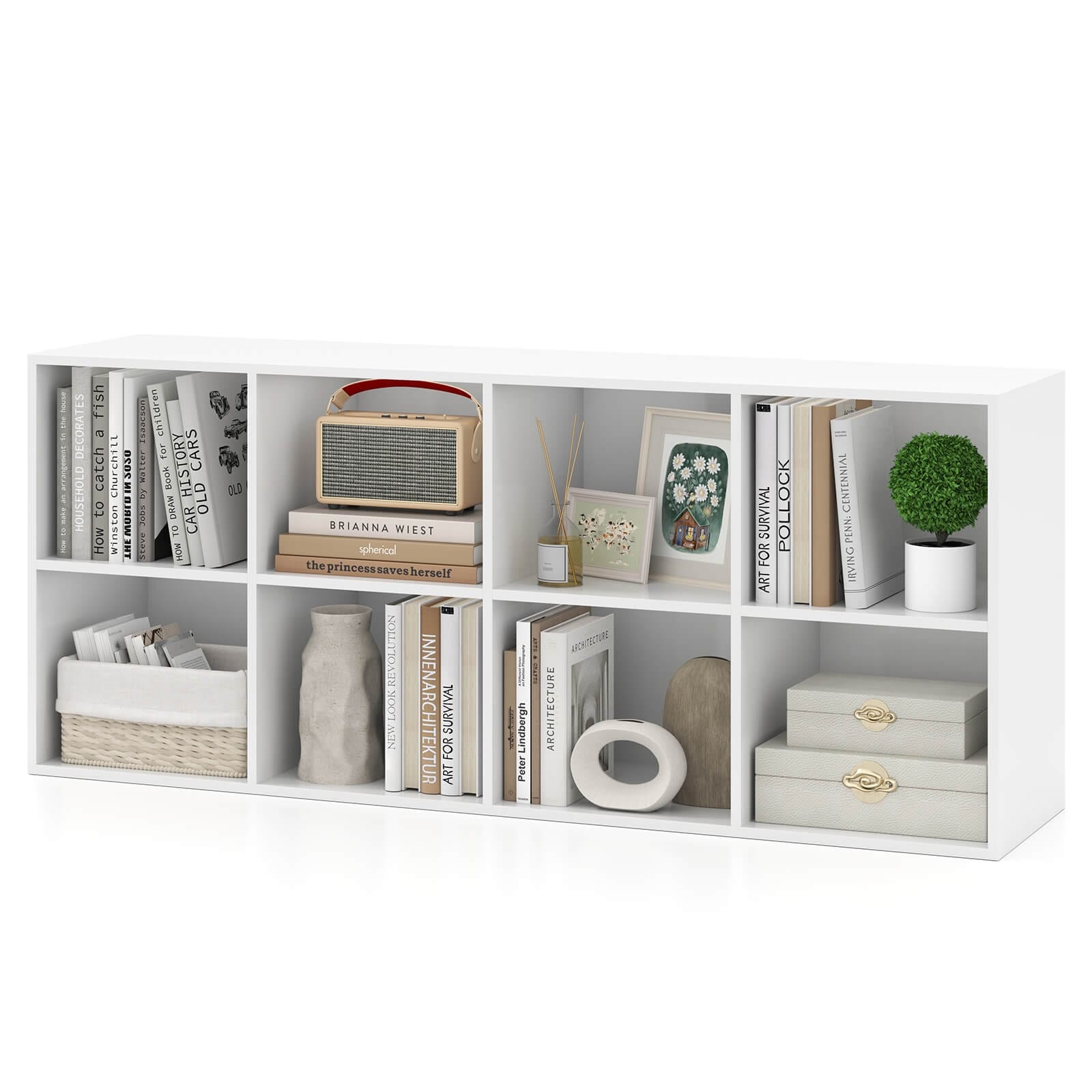 Costway 8-Cube Bookcase Bookshelf with 2 Anti-Tipping Kits Storage - See Details