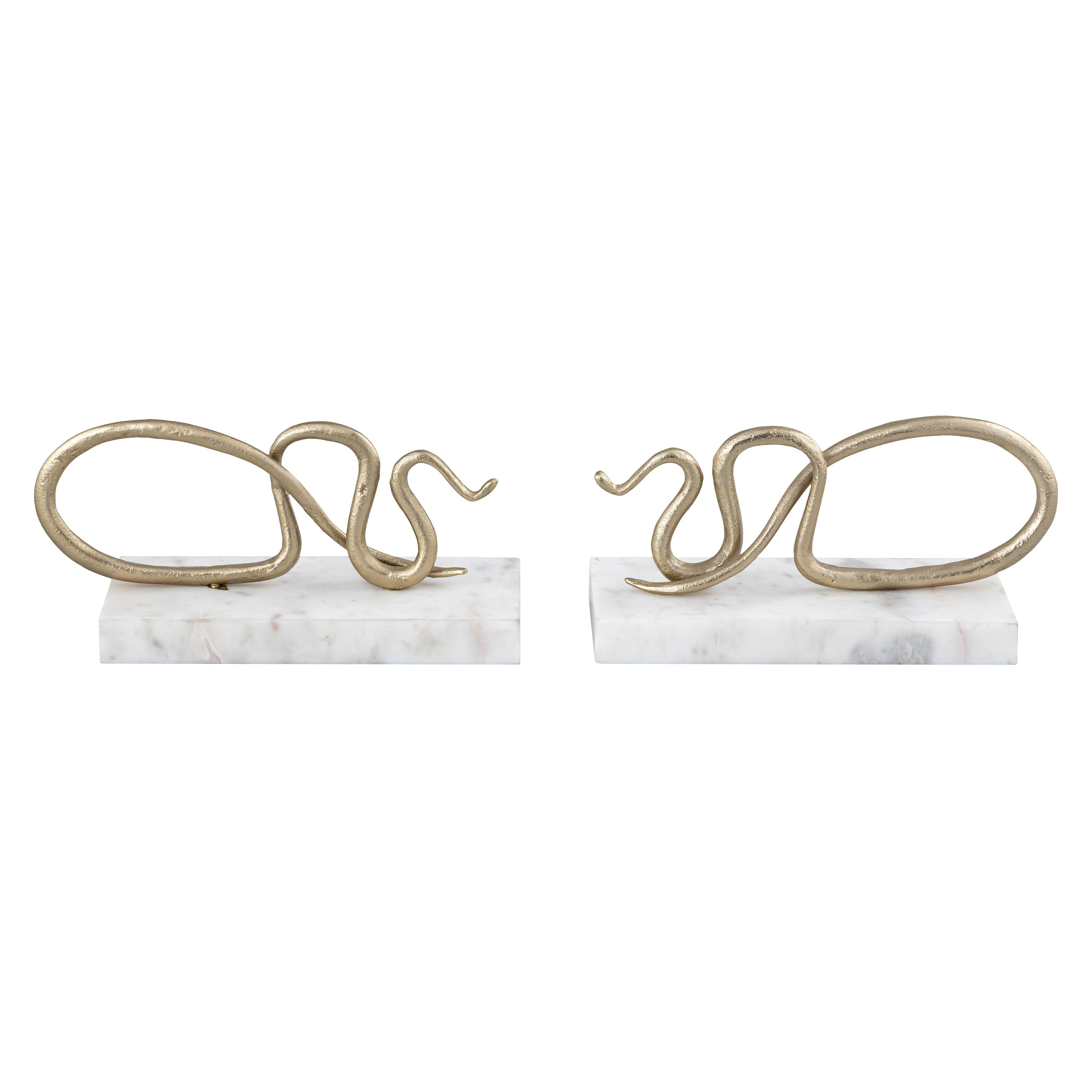 Atlas Snake Set of 2 Abstract Serpentine Bookends - Set of 2