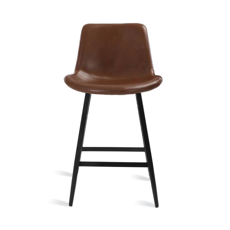 Modern Faux Leather Upholstered Bars tools Set of 3 Counter Height Bar Chairs - 21.25" W x 21.85" D x 34.64" H
