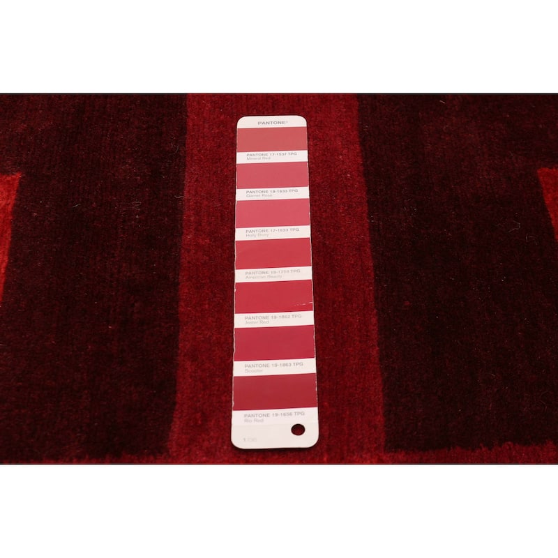 ECARPETGALLERY Hand-knotted Opulence Red Viscose, Wool Rug - 11'4 x 11'7