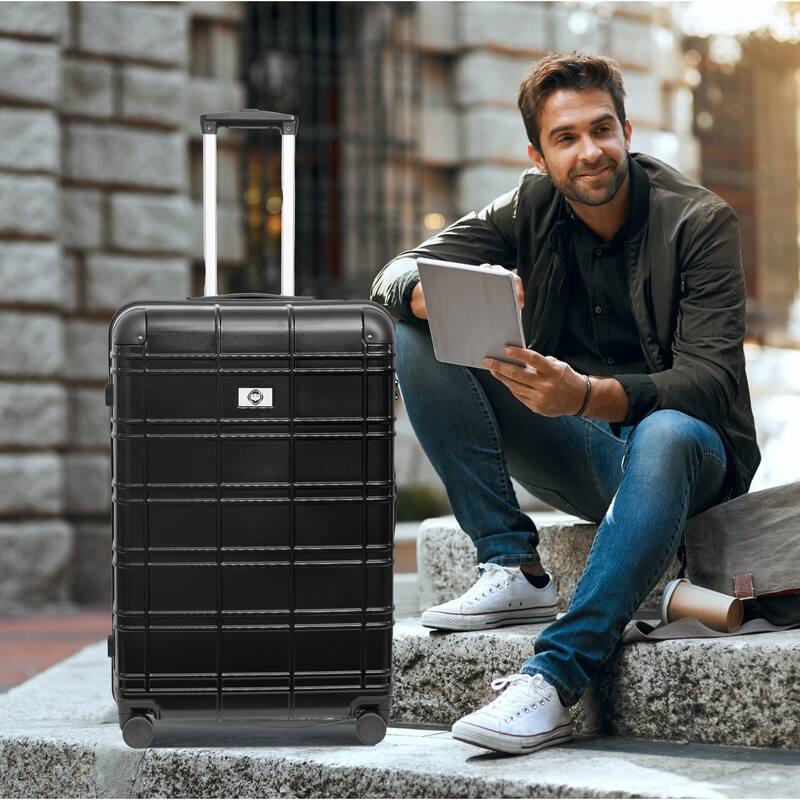 Luggage Set 4 Piece, ABS+PC Hardshell Lightweight Durable Suitcase with TSA Lock and Spinner Wheels, for Men Women Travel