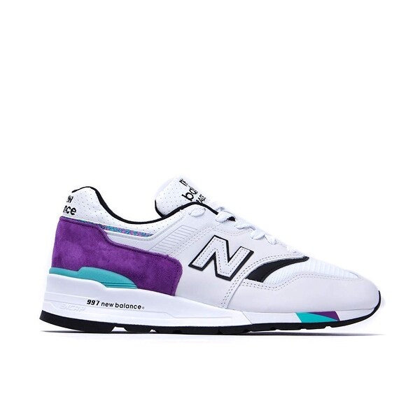 Shop New Balance 997 Made in The USA White & Purple Trainers ... Shop New Balance 997 Made in The USA White & Purple Trainers ...