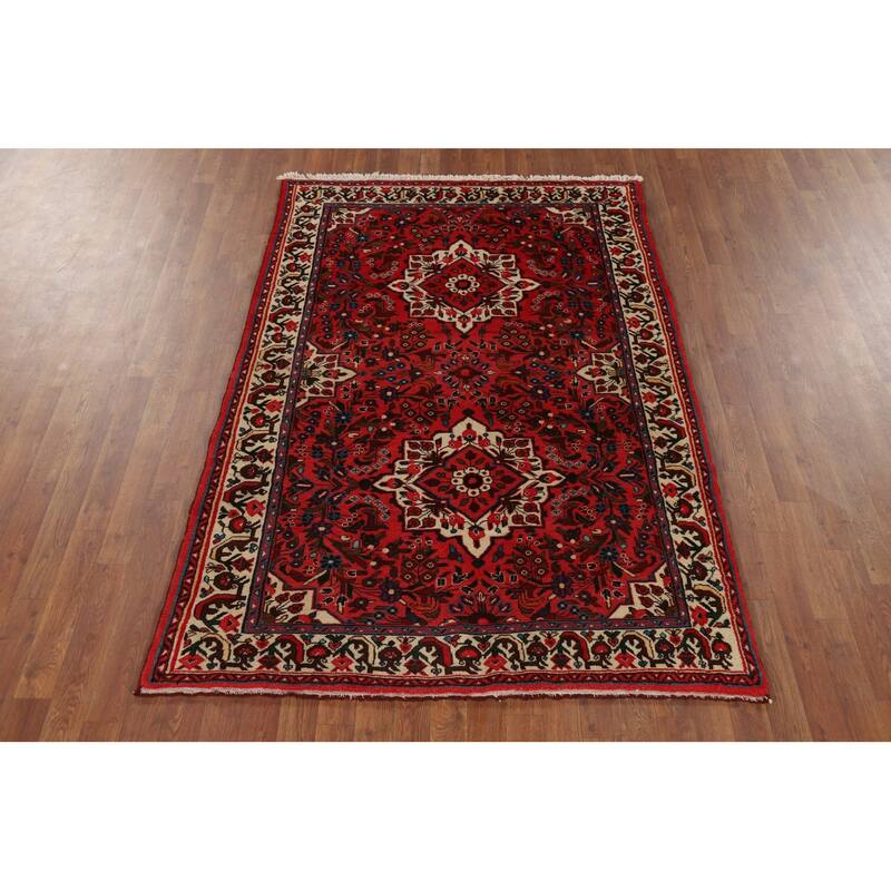Floral Lilian Persian Area Rug Handmade Wool Carpet - 4'6" x 6'7"