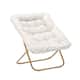 Option Ivory Faux Shearling Fabric/Soft Gold Frame