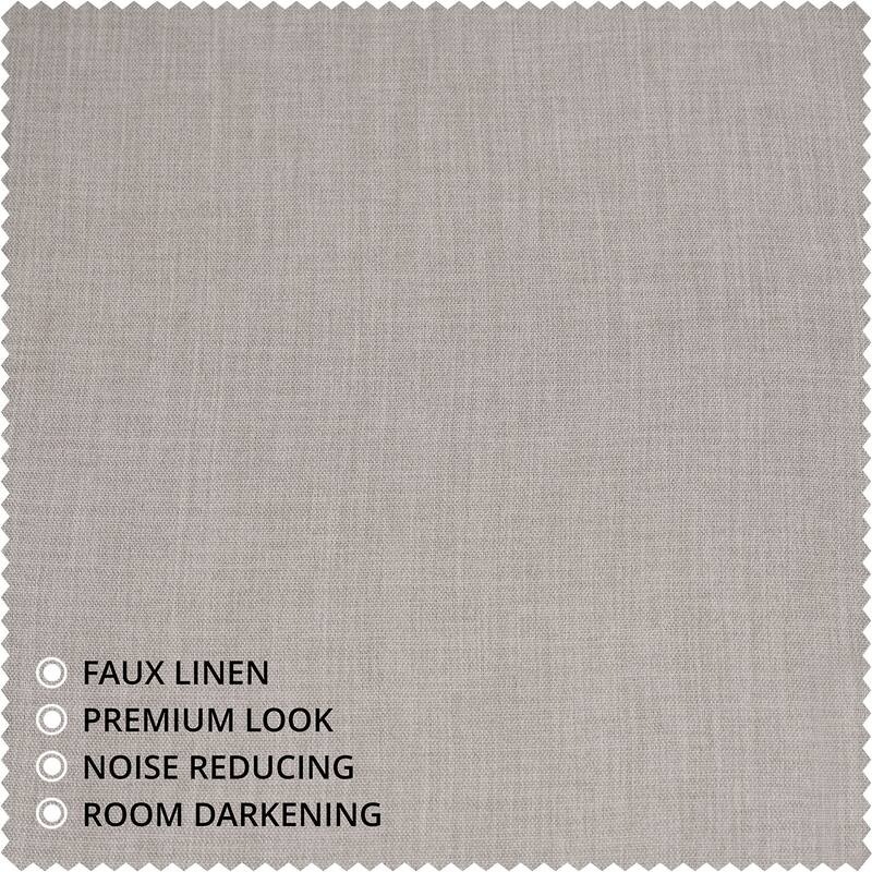 Exclusive Fabrics French Pleated Textured Faux Linen Room Darkening Curtains for Bedroom & Living Room Curtains (1 Panel)