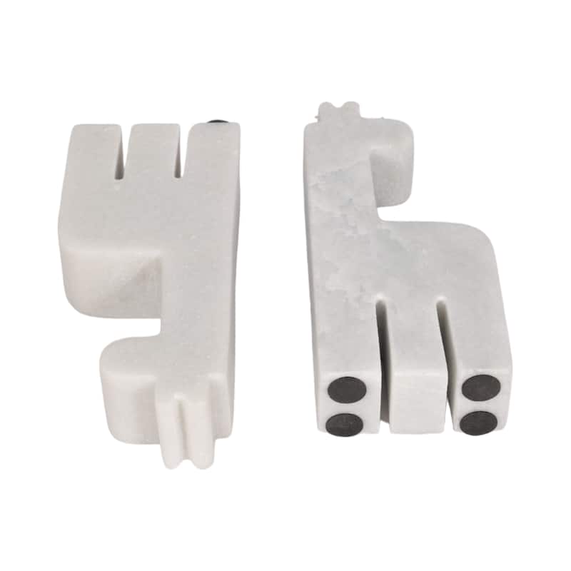 Sagebrook Home Set of 2 7" Marble White Giraffe Bookends - 3" x 2" x 7"