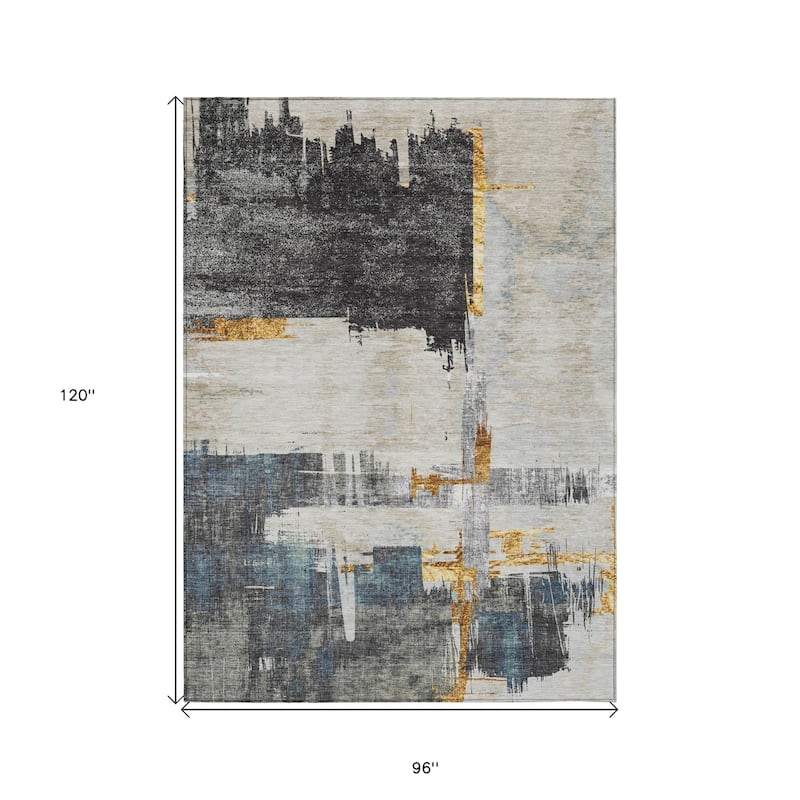 HomeRoots Abstract Traditional Rectangle Outdoor Rug