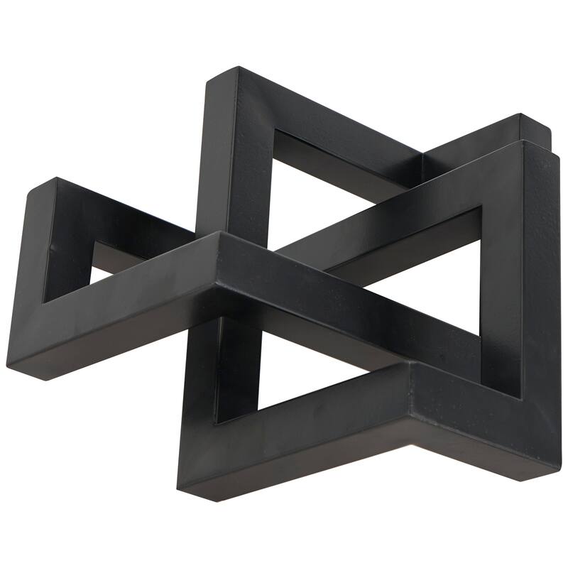 Black Metal Abstract Shaped Geometric Decorative Sculpture