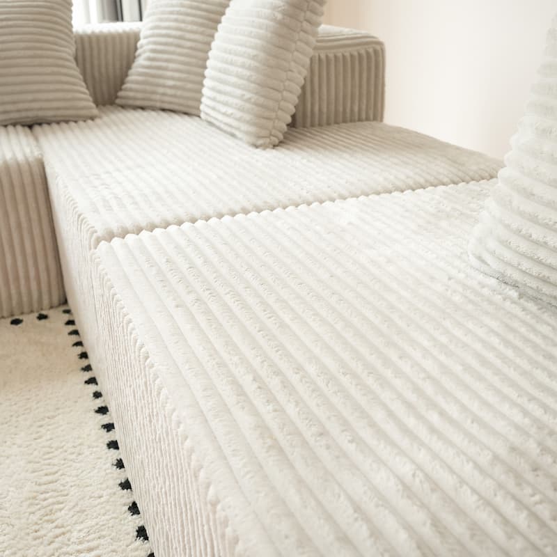 GDFStudio - American Design Modular 130" U-Shaped Sectional Sofa, Chaise Lounge with Reversible Layout