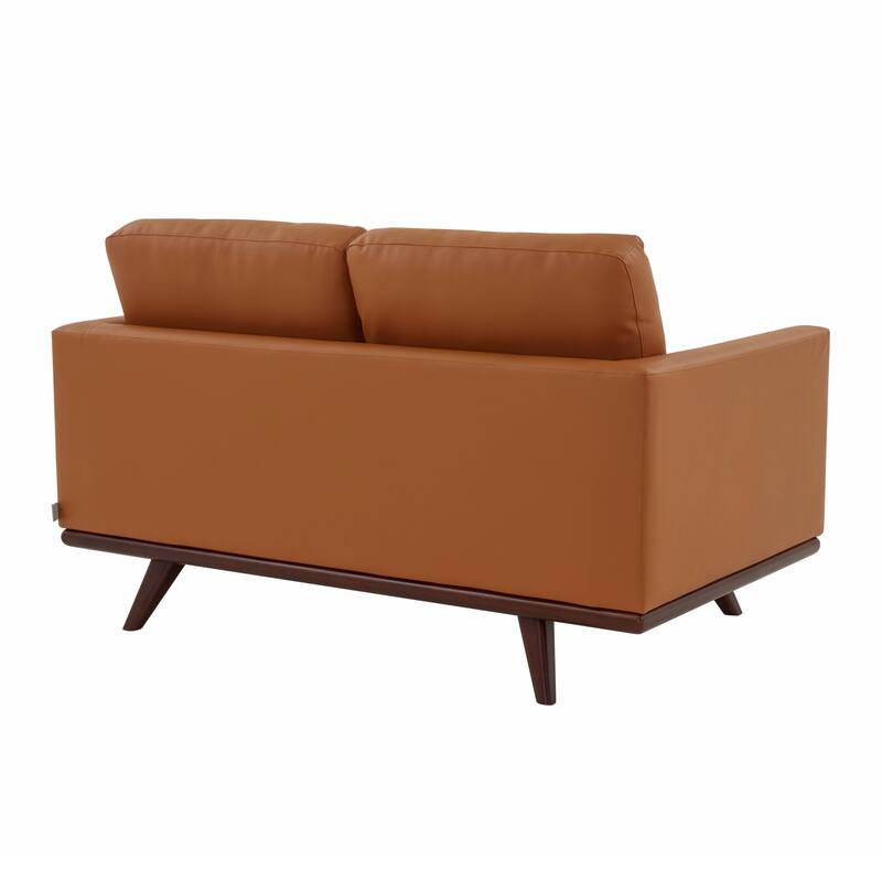Chester Modern Loveseat 2 Seater Sofa Couch in Leather or Mesh Upholstery With Birch Wood Base for Living Room Bedroom Office