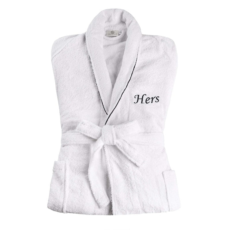 Superior 100% Cotton Embroidered Adult Unisex Luxury Bathrobe