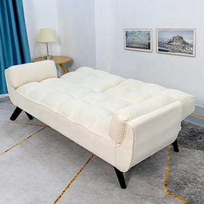 75.39 IN. Futon Sofa Bed, Convertible Upholstered Couch Sleeper with Reclining Sleeper Split Tufted Back