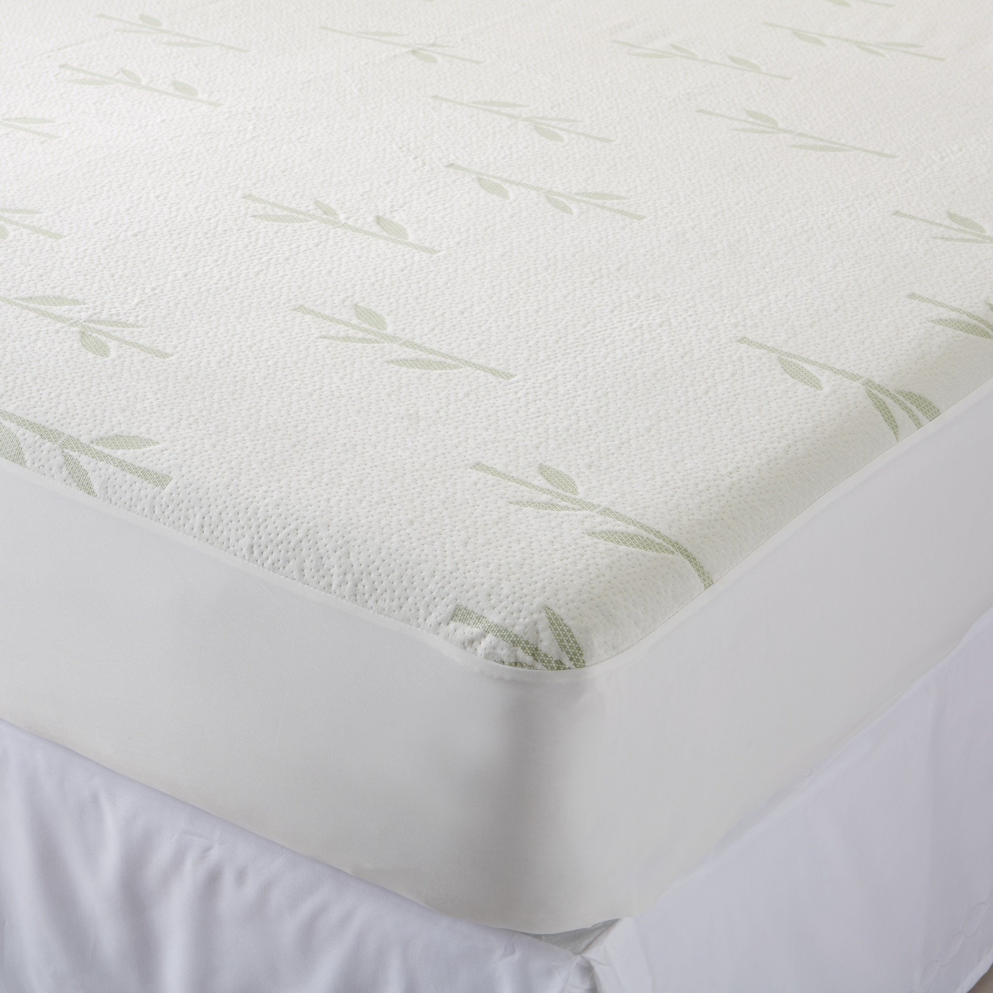 Waterproof Bamboo Mattress Protector - White - On Sale - Bed Bath ...