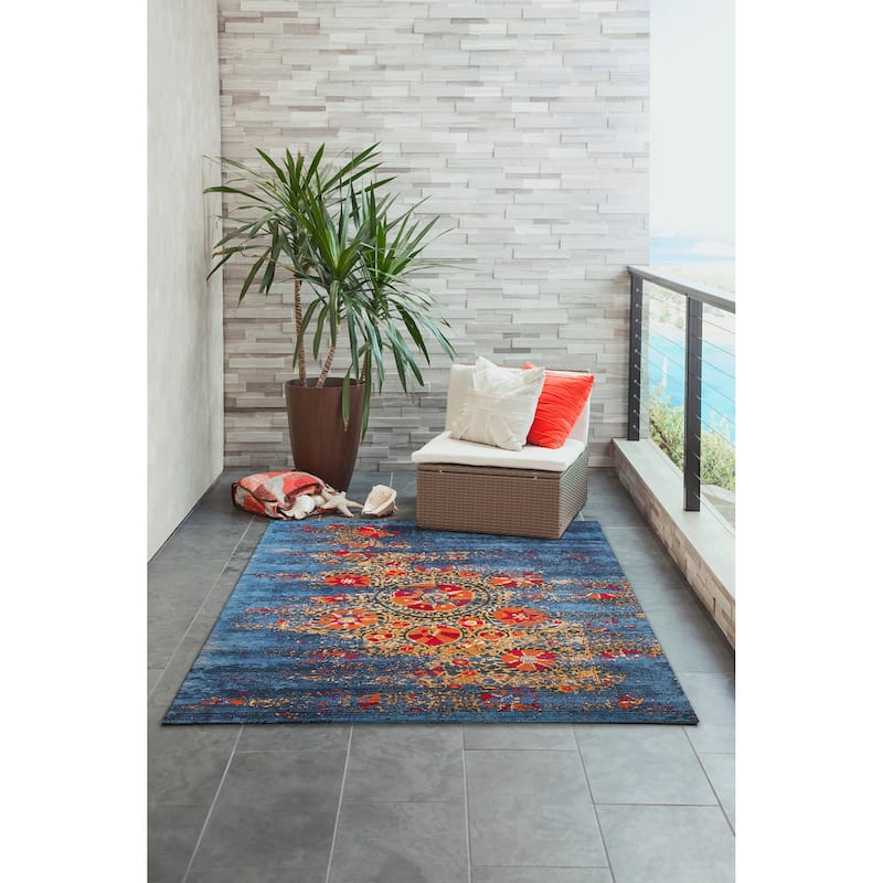 Liora Manne Marina Suzanie Indoor/Outdoor Rug Blue