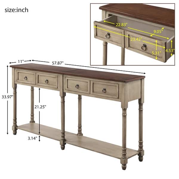 Antique Grey Console Table Entryway Table With Drawers And Shelf Overstock 29234789