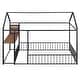 preview thumbnail 22 of 36, Full Size Metal Bed with Desk, House Bed Frame with Shelves and USB Ports