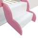 preview thumbnail 5 of 48, Upholstered Floor Bed Fence Bed Slat Platform Bed with Fence and Second Level Ladder, Anti-collision Frame for Kids Toddler